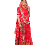 Pastel Red Zardozi Work Rajputi Poshak | Dori & Sequins Work on Bamber Satin | Jaipurio Designer Collection